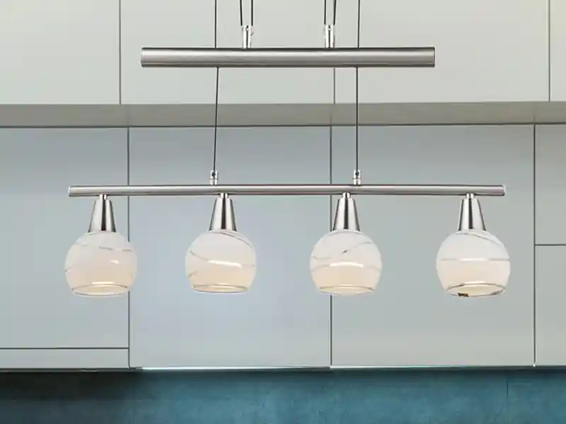 Kostenfreie Lieferung Globo LED Balkenpendelleuchte ELLIOT 4-flammig, höhenverstellbar bis 160cm, B: 60cm