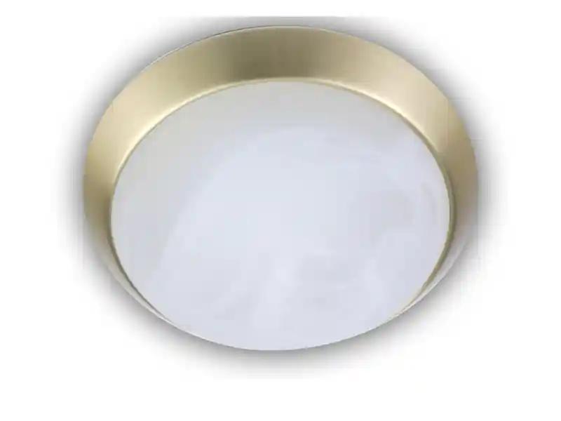 Jetzt Kaufen Niermann LED-Deckenleuchte rund, Glas Alabaster, Dekorring Messing matt, Ø 30cm