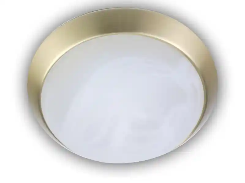 Sofort Bestellen Niermann LED-Deckenleuchte rund, Glas Alabaster, Dekorring Messing matt, Ø 40cm