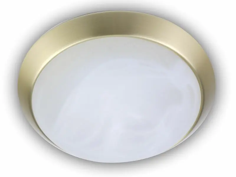 Niermann LED Deckenleuchte rund, Glas Alabaster, Dekorring Messing matt, Ø 25cm Neuheit