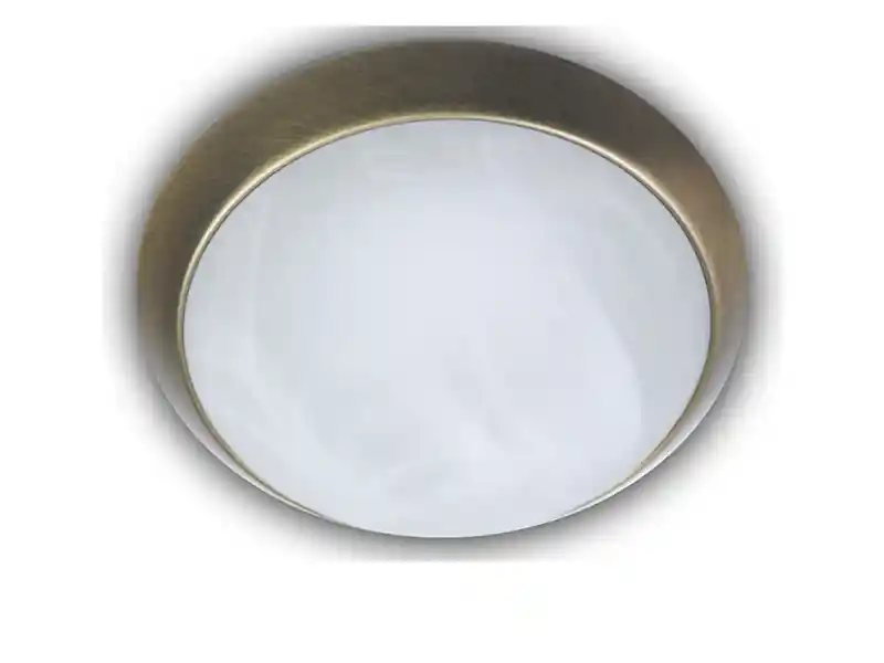 Niermann LED-Deckenleuchte rund, Glas Alabaster, Dekorring Altmessing, Ø 25cm Angebot