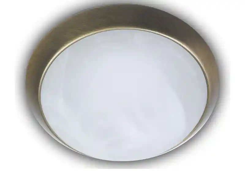 Niermann Deckenleuchte rund, Glas Alabaster, Dekorring Altmessing, Ø 40cm Nur Für Kurze Zeit