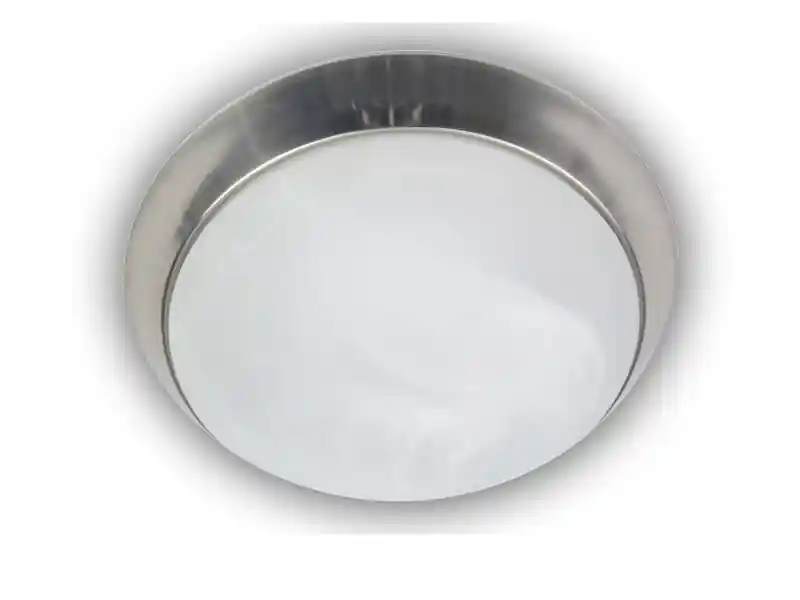 Niermann LED-Deckenleuchte rund, Glas Alabaster, Dekorring Nickel matt, Ø 30cm Kracherpreis