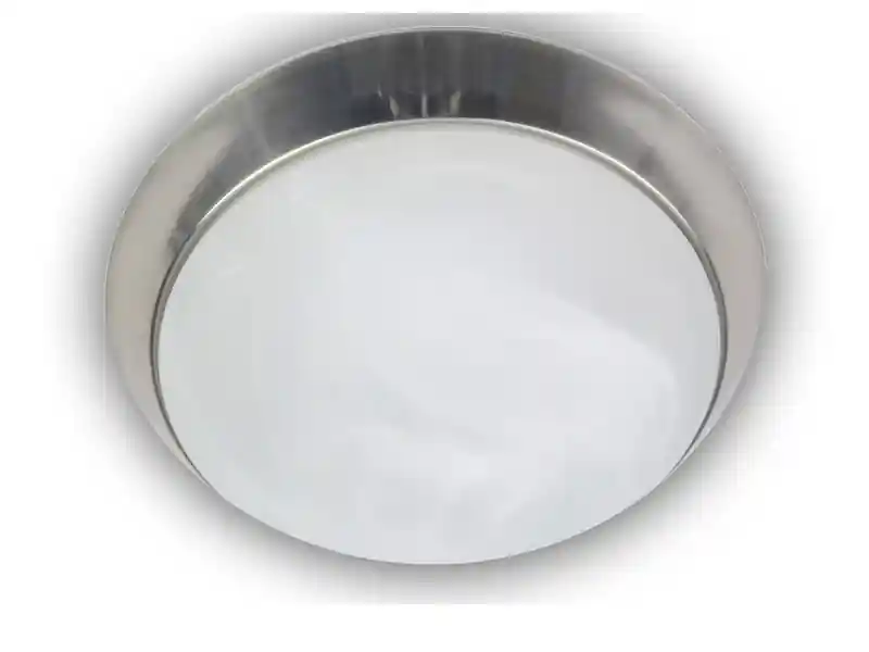 Preiswert Niermann Deckenleuchte rund, Glas Alabaster, Dekorring Silber matt, Ø 30cm