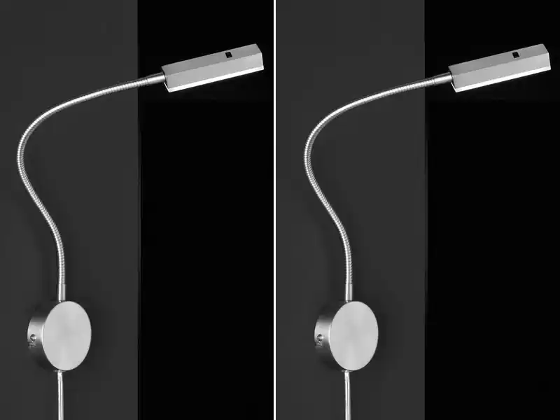 Fischer & Honsel 2er LED Wand Leselampen Silber mit Stecker, dimmbar per Gestik, Breite 8cm Meistverkauft