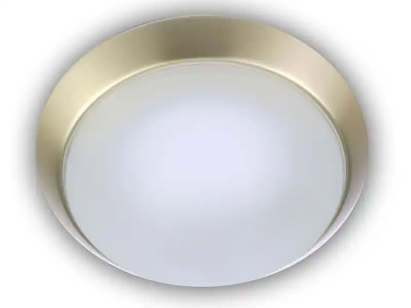 Niermann Deckenleuchte, Glas Weiß mit Klarrand, Dekorring Messing matt, Ø 25cm Top-Preis