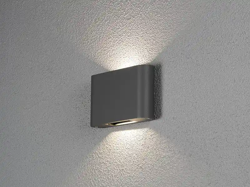 Konstsmide LED Außenleuchte CHIERI Anthrazit Up and Down Wandlampe Außenbereich B.18cm Nur Für Kurze Zeit