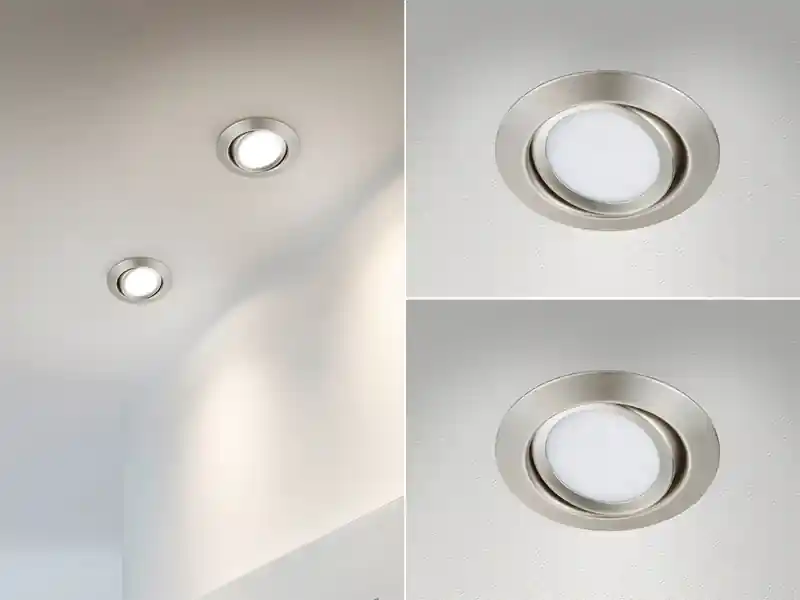 Sale meineWunschleuchte Runder LED Einbaustrahler Decke Doppelpack schwenkbar Silber matt 5 Watt