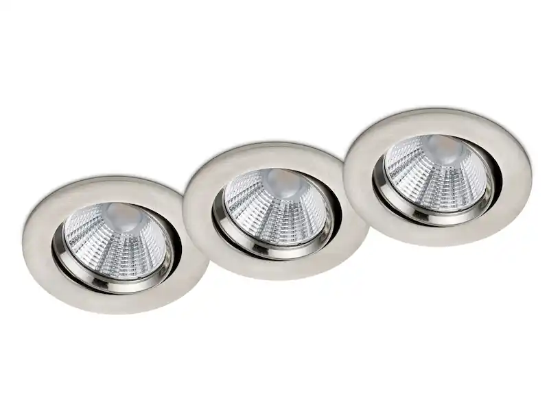Trio Leuchten Schwenkbare LED Einbaustrahler Decke 3er Set rund dimmbar Nickel matt 5,5W Top-Preis