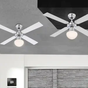 Globo Deckenventilator mit Licht CHAMPION, Zugschalter, 2 Flügelfarben Ø105cm Jetzt Kaufen