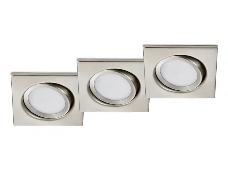Trio Leuchten Eckiger LED Einbaustrahler Decke 3er Set Spot schwenkbar Nickel matt 5 Watt Nur Für Kurze Zeit