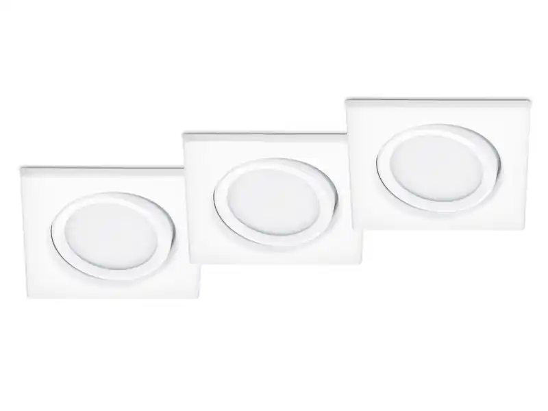 Neuheit Trio Leuchten Eckiger LED Einbaustrahler RILA Decke 3er Set Spot schwenkbar Weiß matt 5 Watt