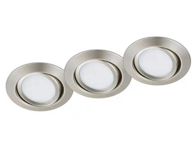 Finale Aktion Trio Leuchten Runde LED Einbaustrahler RILA Decke 3er Set Spot schwenkbar Nickel matt 5 Watt