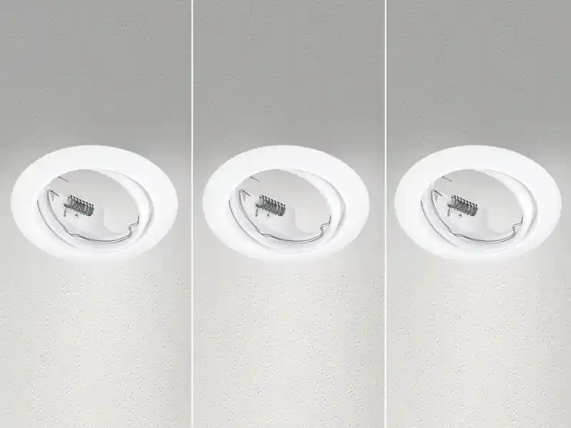 Markenware Trio Leuchten Runde Einbaustrahler Decke JURA 3er Set Ø 8,3cm schwenkbar Weiß matt GU10