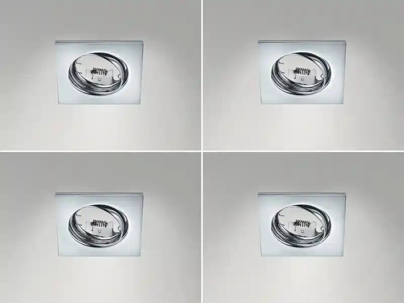 meineWunschleuchte Eckige Einbaustrahler Decke im 4er Set schwenkbar Silber Chrom GU10 Top-Angebot