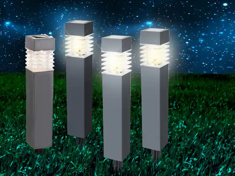 Globo LED Solarbeleuchtung - Erdspießleuchten im 4er SET aus Kunststoff Günstig