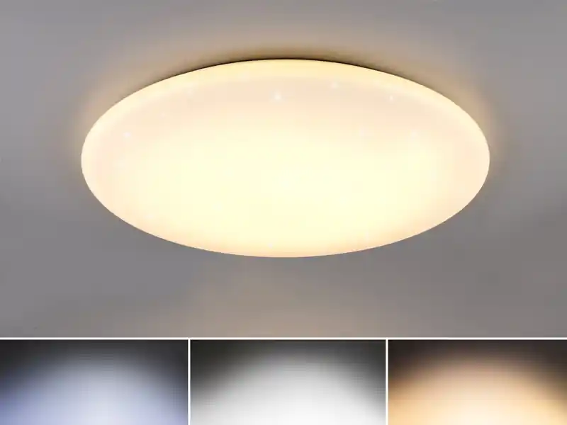 Sonderaktion Trio Leuchten Große LED Deckenleuchte NAGANO extra hell, dimmbar mit Fernbedienung, Ø 79cm