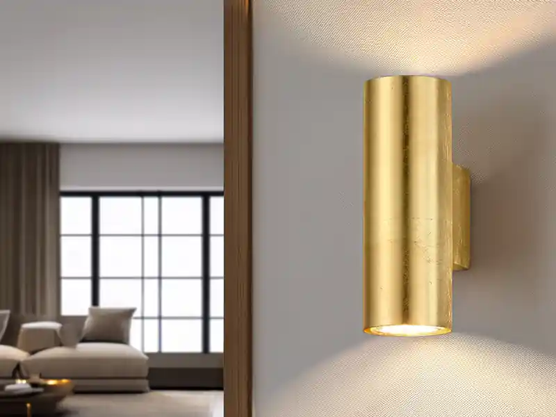 Trio Leuchten Wandleuchte CLEO in Gold foliert mit Up and Down Licht, Höhe 16,5cm Geprüft