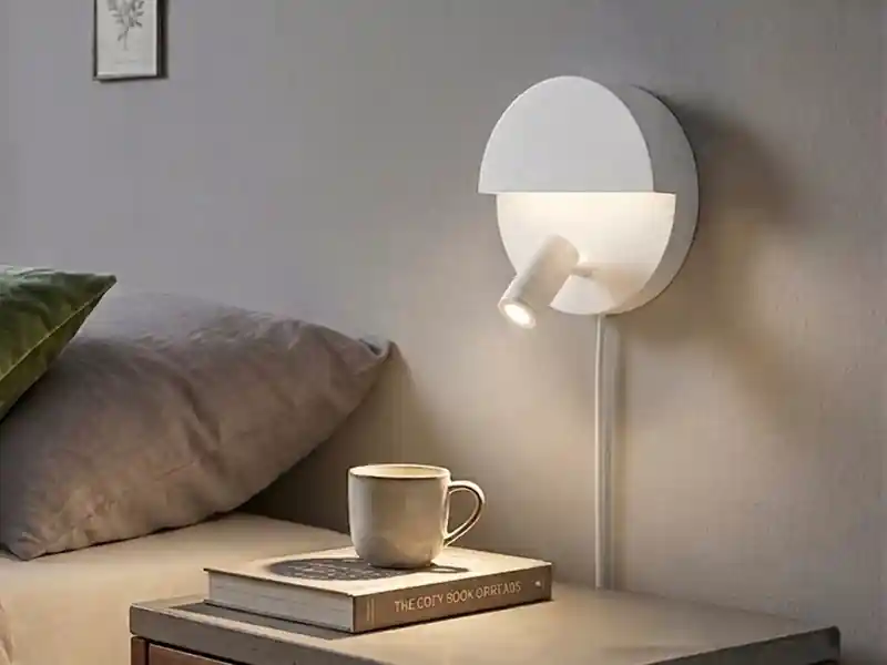 Trio Leuchten LED Leselampe MARIO Weiß mit Schalter & Stecker, Ø 16cm Sonderaktion