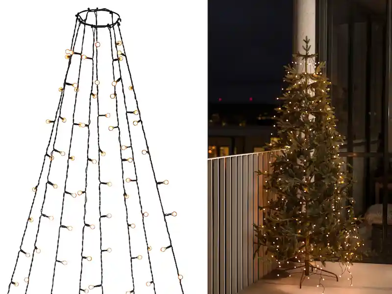 Konstsmide Hängende LED Christbaum Lichterkette 400 bernsteinfarbene LED´s - "Baummantel" Letzte Chance