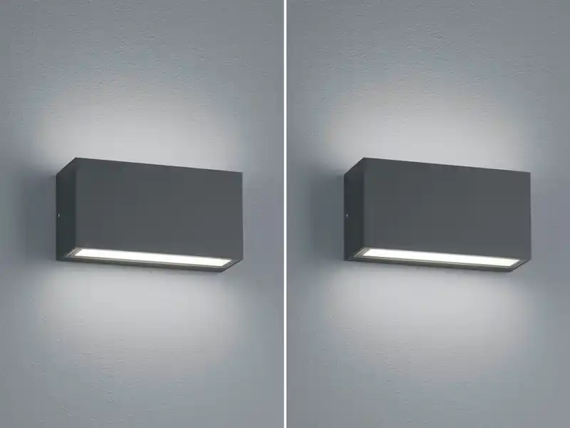 meineWunschleuchte LED Außenwandleuchte 2er Set Up- & Down Light in Anthrazit Kostenloser Rückversand