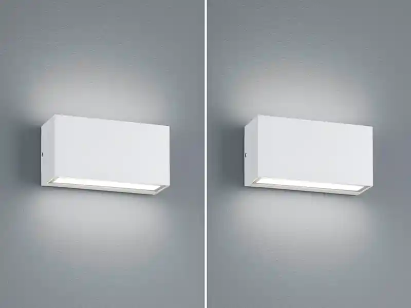 Nur Heute meineWunschleuchte LED Außenwandleuchte 2er Set Up- & Down Light in Weiß matt