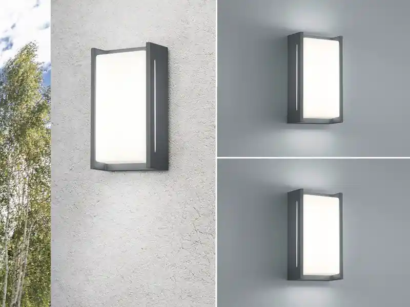 Billig meineWunschleuchte Modernes LED Außenwandleuchten 2er SET aus Aluminium in Anthrazit, IP54