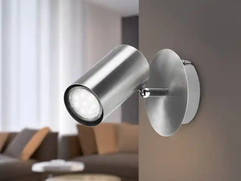meineWunschleuchte LED Wandstrahler FAINAS Silber, Spot schwenkbar, Breite 11cm Must-Have