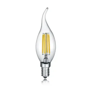 Aktuell Trio Leuchten E14 Filament LED, 4 Watt, 470 Lumen, warmweiß, Ø3,5cm, 3 Stufen Dimmer, Tropfen