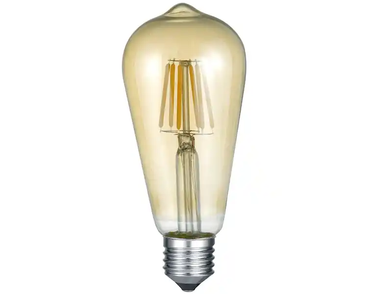 Echt Trio Leuchten E27 Filament LED - 6 Watt, 600 Lumen, warmweiß, Ø6,4cm - nicht dimmbar, amber