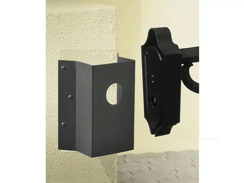 Konstsmide Universal Eckbefestigung für Wandleuchten, Aluminium schwarz, Höhe 19cm Gratis Versand