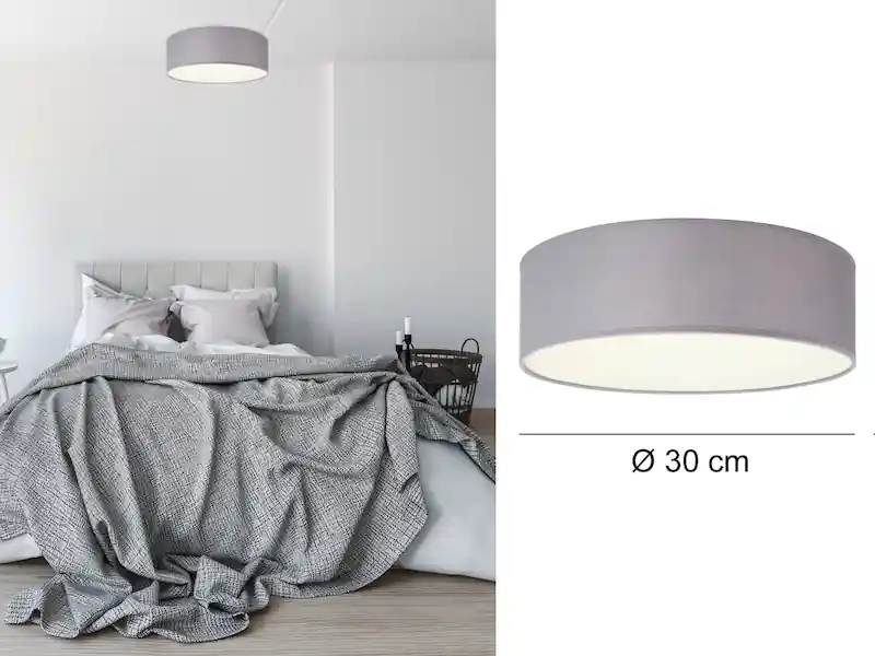 Smartwares Deckenlampe CEILING DREAM, Stoff Grau / Abdeckung satiniert, Ø 30cm Sale