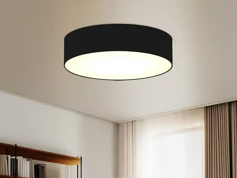 Smartwares Deckenlampe CEILING DREAM, Stoff Schwarz / Abdeckung satiniert, Ø 40cm Versand Am Gleichen Tag