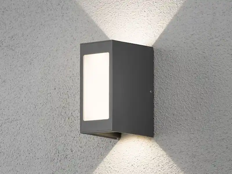 Konstsmide LED Außenwandleuchte CREMONA Up and Down Höhe 17cm, Opalglas Anthrazit Beliebt