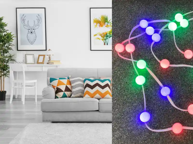 Globo LED Lichterkette mit 30 LED Kugeln in rot grün blau, Länge 5m, mit Schalter Letzte Chance
