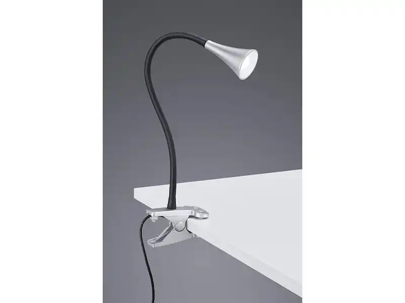 RL LIVE YOUR LIGHT LED Klemmleuchte VIPER 1 flammig Kunststoff Schwanenhalslampe in Silber/Schwarz Saisonangebot