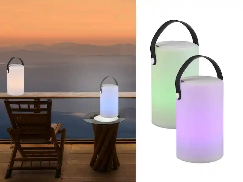 Letzte Chance RL LIVE YOUR LIGHT Akku LED Tischleuchte BERMUDA mit RGB & Bluetooth Lautsprecher, H: 21cm