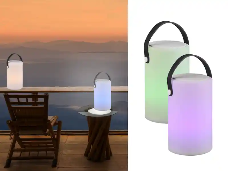 RL LIVE YOUR LIGHT LED Tischleuchten 2er SET dimmbar mit Farbwechsler, Bluetooth Lautsprecher USB Begrenztes Angebot