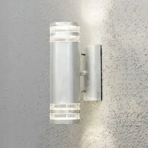 Abverkauf Konstsmide Design Up-Down Außenwandleuchte MODENA, Höhe 28,5cm, Silber
