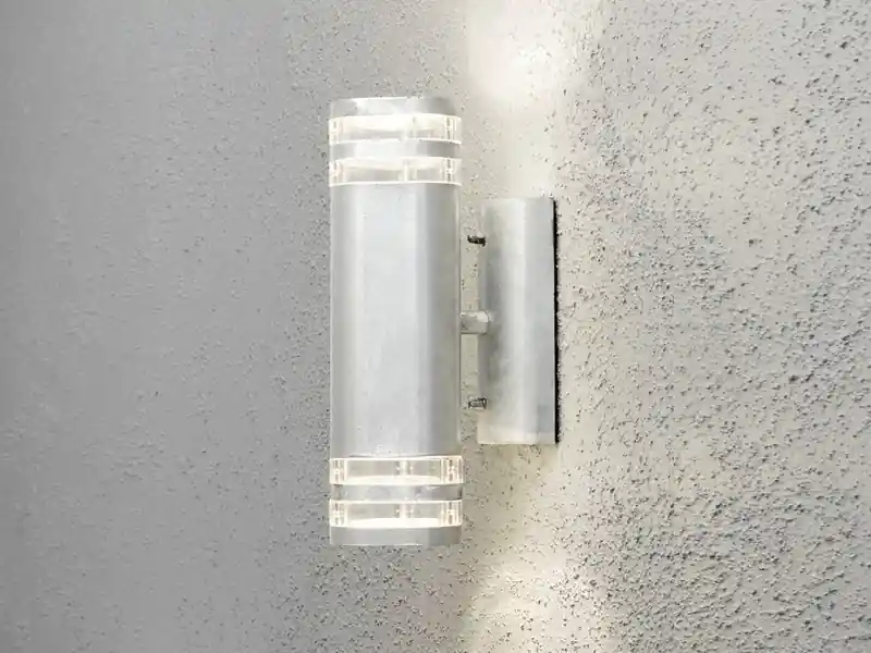Abverkauf Konstsmide Design Up-Down Außenwandleuchte MODENA, Höhe 28,5cm, Silber