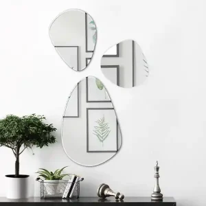 Begrenztes Angebot MIRRORS AND MORE Wandspiegel 3er SET mit Facettenschliff 30x30cm, 30x40cm, 40x60cm