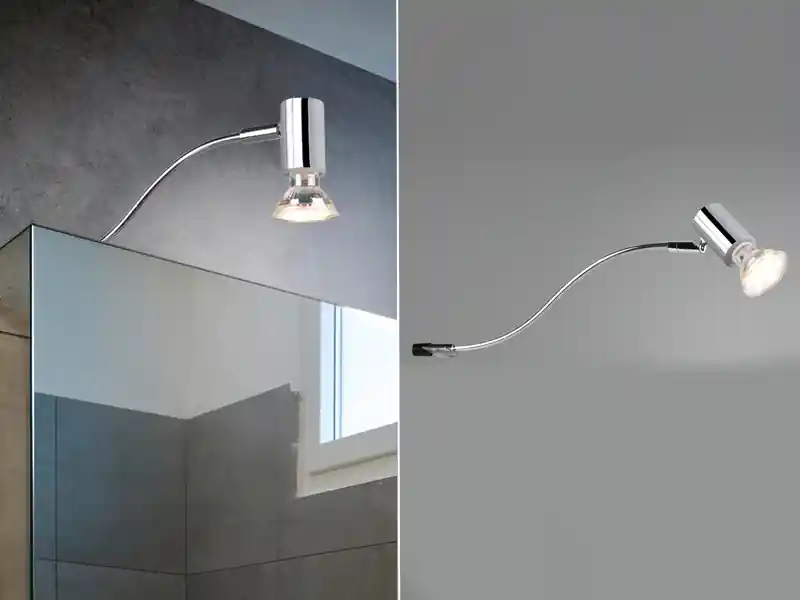 Sale meineWunschleuchte LED Badezimmerlampe in Chrom für Spiegelschrank mit schwenkbarem Spot