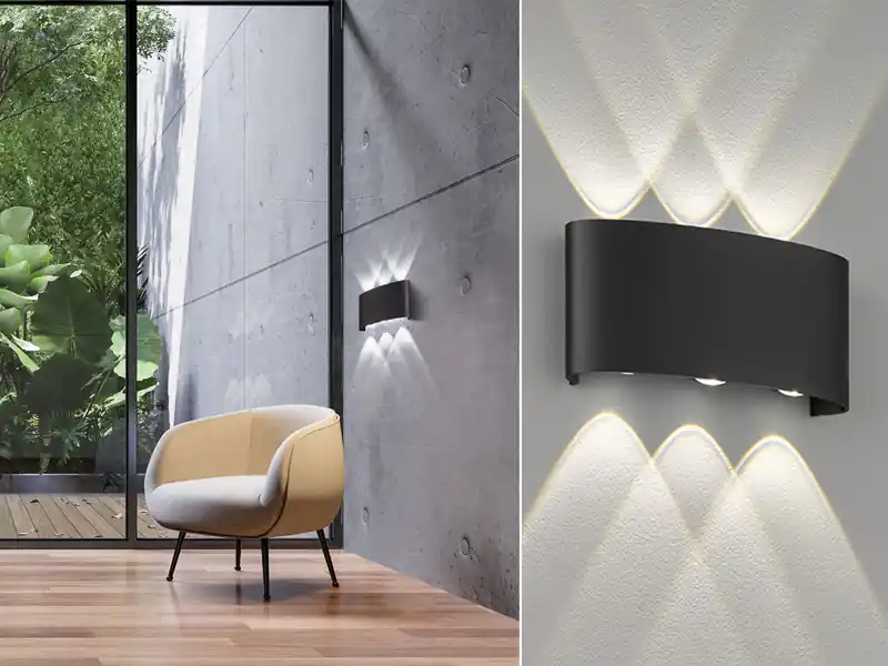 Jetzt Kaufen Fischer & Honsel LED Außenwandleuchte BERLIN Schwarz mit Up and Down Licht - 18,5cm breit