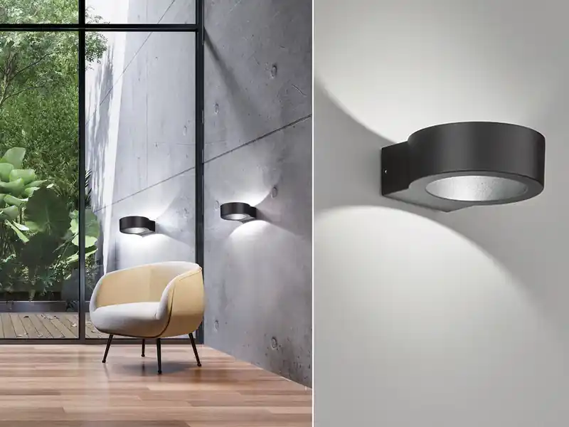 Fischer & Honsel LED Außenwandleuchte TORRES Schwarz mit Up and Down Licht - 15cm breit Preiswert
