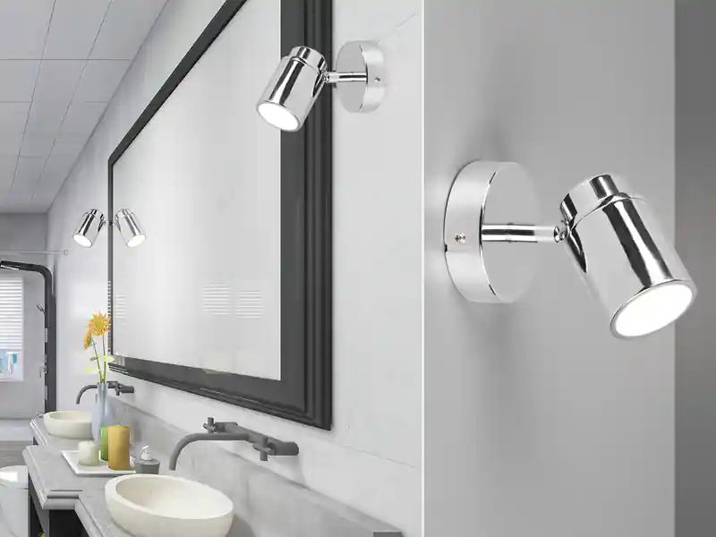 Schnäppchen meineWunschleuchte LED Wandstrahler Badezimmerlampe Silber Chrom, Breite 10,5cm