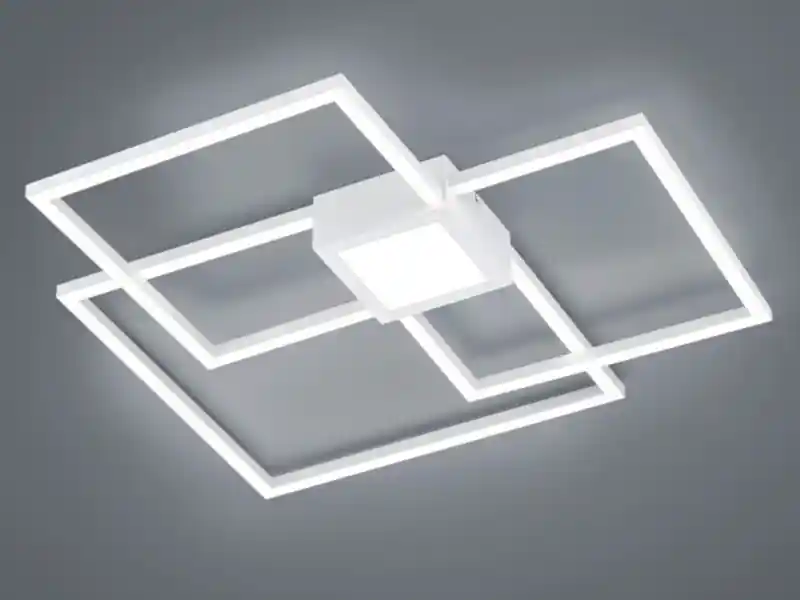 Markenware Trio Leuchten Große LED Deckenleuchte HYDRA dimmbar & extra flach Weiß, Breite 65cm