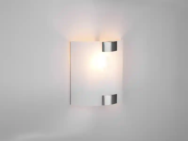 Sichere Zahlung Trio Leuchten Flache Wandleuchte PURA Glaslampenschirm Silber, Höhe 20cm