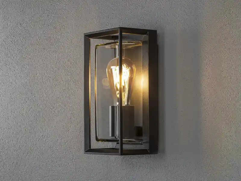 Konstsmide LED Außenwandlaterne mit Bewegungsmelder, Höhe 26cm, Alu Schwarz Meistverkauft