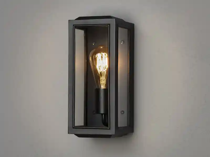 Jetzt Bestellen Konstsmide Schmale Außenwandlaterne CARPI Stahl Schwarz mit Klarglas, Höhe 30cm