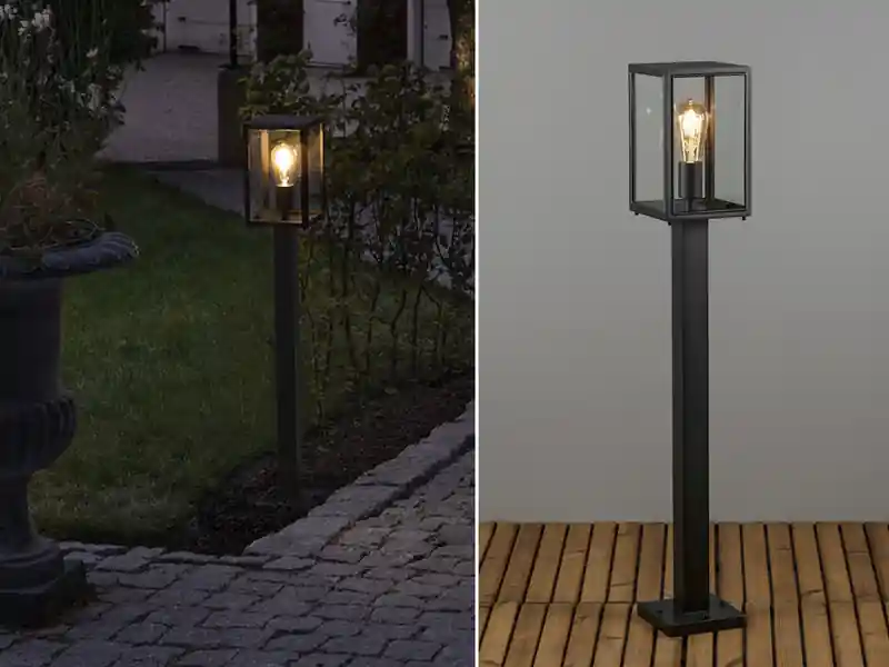 Konstsmide LED Wegeleuchte in Laternenoptik, Stahl Schwarz Höhe 100cm Billig